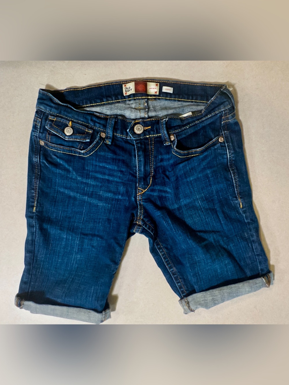 Old Navy Women's Dark Blue Boyfriend Denim Shorts
